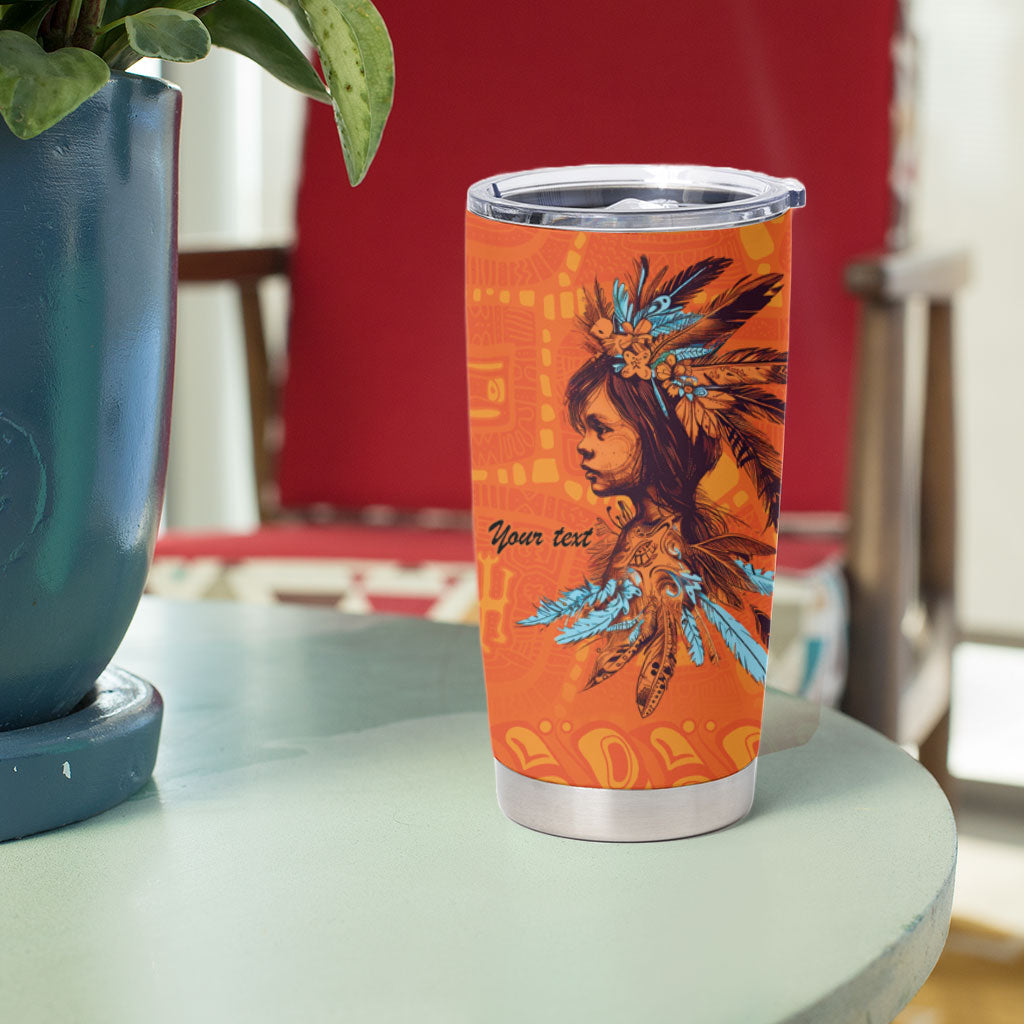 All Children Matters Support Personalized Tumbler Cup Canadian Indigenous Orange Day
