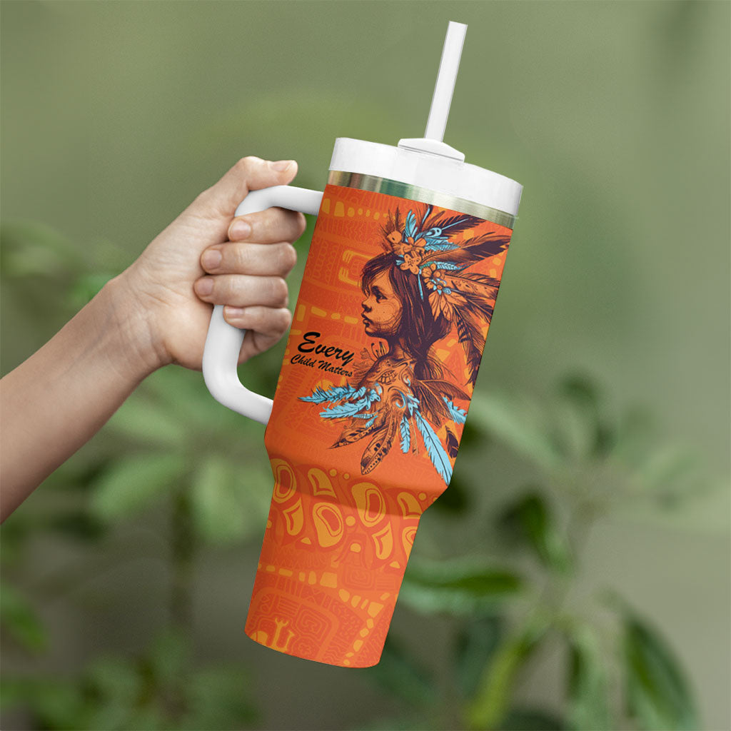 All Children Matters Support Personalized Tumbler With Handle Canadian Indigenous Orange Day