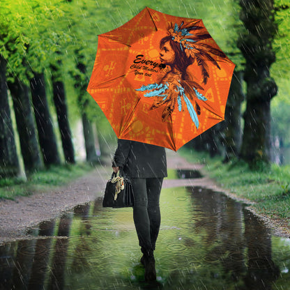 All Children Matters Support Personalized Umbrella Canadian Indigenous Orange Day