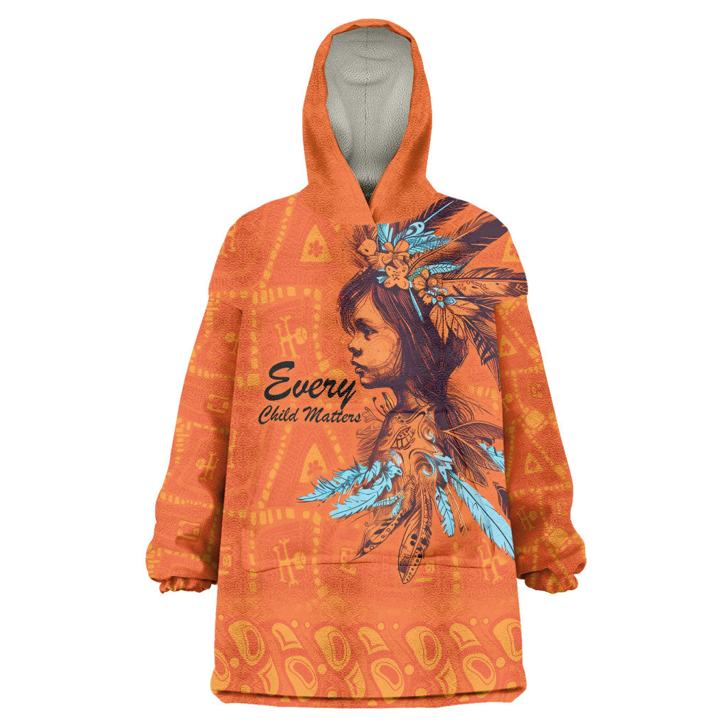 All Children Matters Support Personalized Wearable Blanket Hoodie Canadian Indigenous Orange Day
