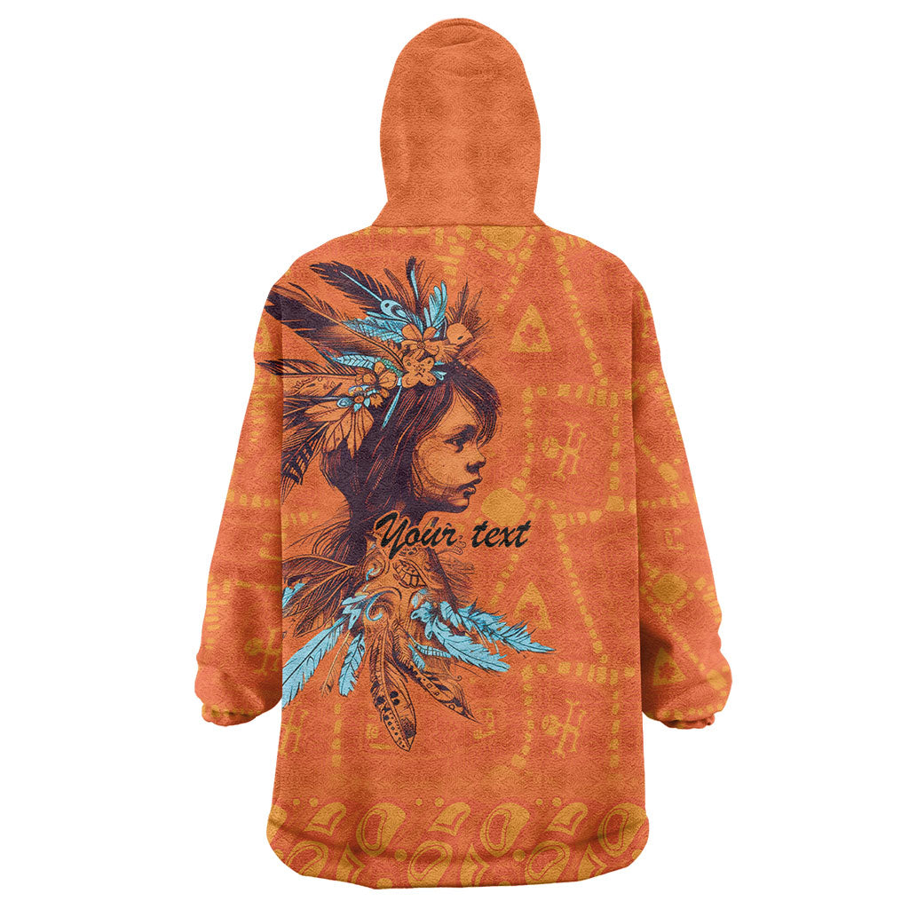 All Children Matters Support Personalized Wearable Blanket Hoodie Canadian Indigenous Orange Day