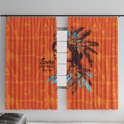 All Children Matters Support Personalized Window Curtain Canadian Indigenous Orange Day