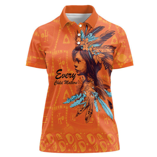 All Children Matters Support Personalized Women Polo Shirt Canadian Indigenous Orange Day