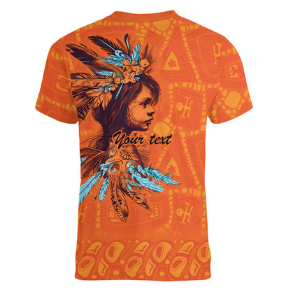 All Children Matters Support Personalized Women V-Neck T-Shirt Canadian Indigenous Orange Day