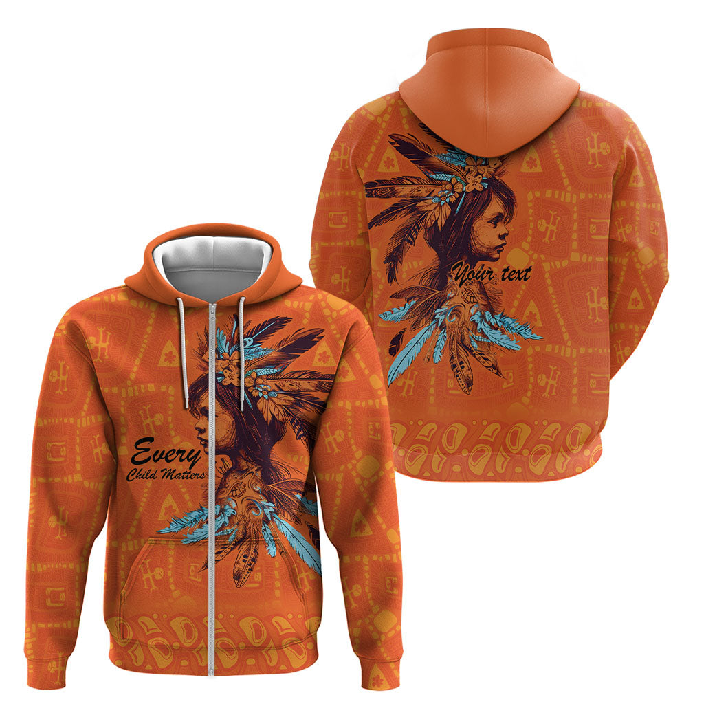 All Children Matters Support Personalized Zip Hoodie Canadian Indigenous Orange Day