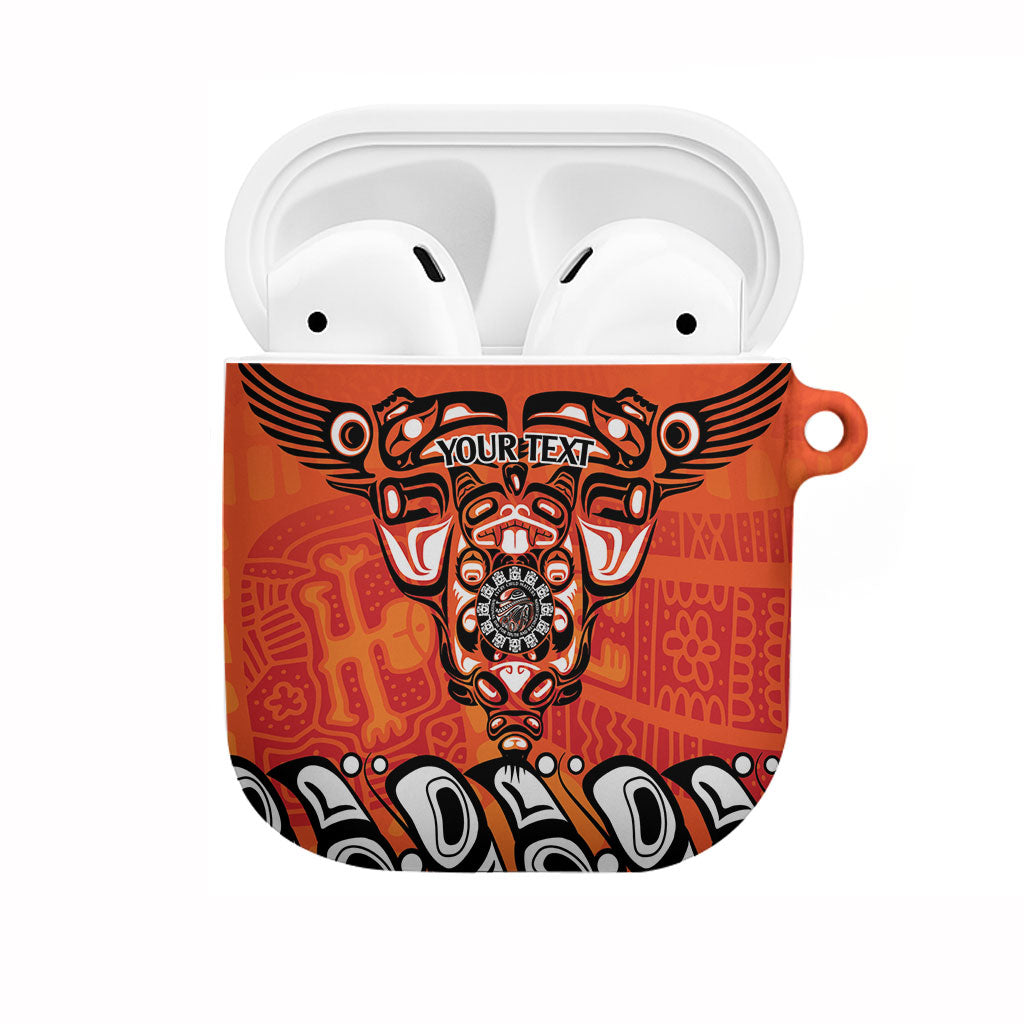 All Children Matters Support Personalized AirPods Case Haida Spirit Animals Indigenous Orange Day