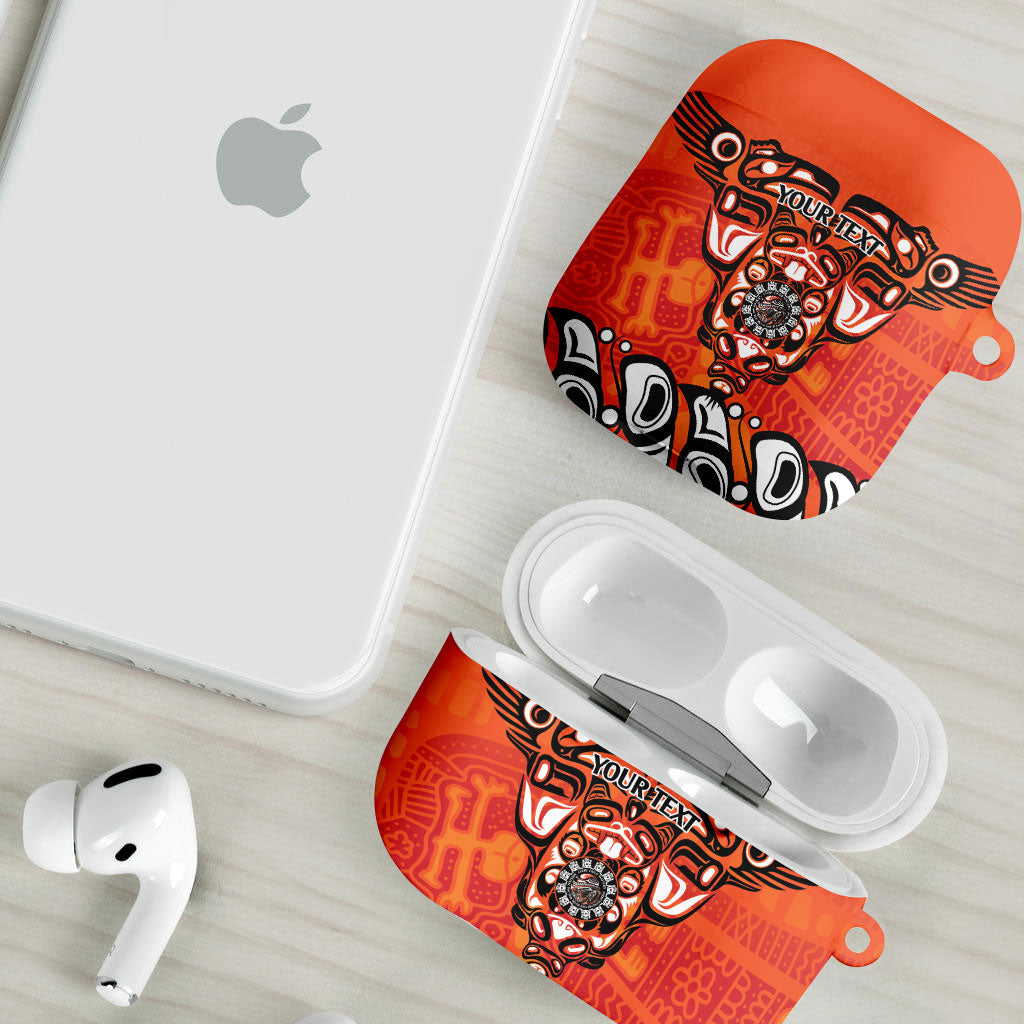All Children Matters Support Personalized AirPods Case Haida Spirit Animals Indigenous Orange Day
