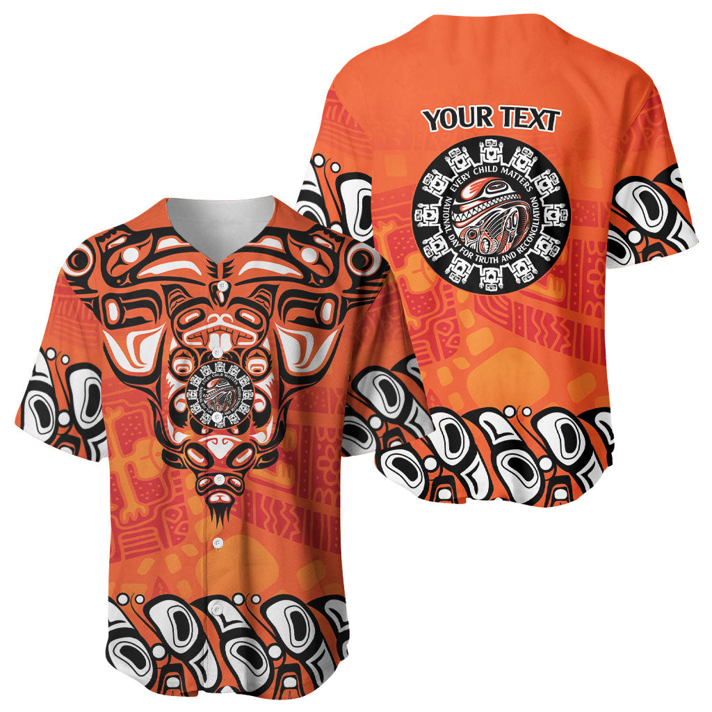 All Children Matters Support Personalized Baseball Jersey Haida Spirit Animals Indigenous Orange Day