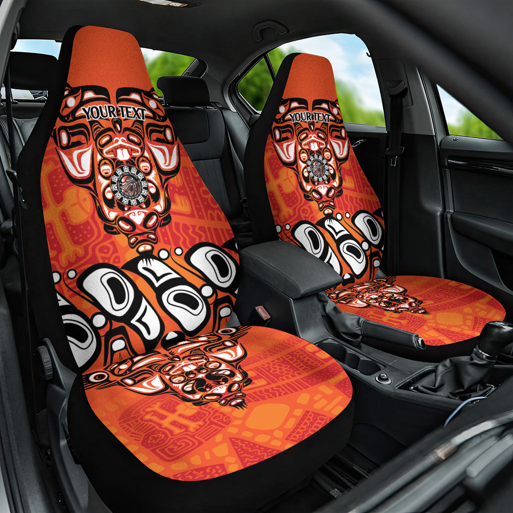 All Children Matters Support Personalized Car Seat Cover Haida Spirit Animals Indigenous Orange Day