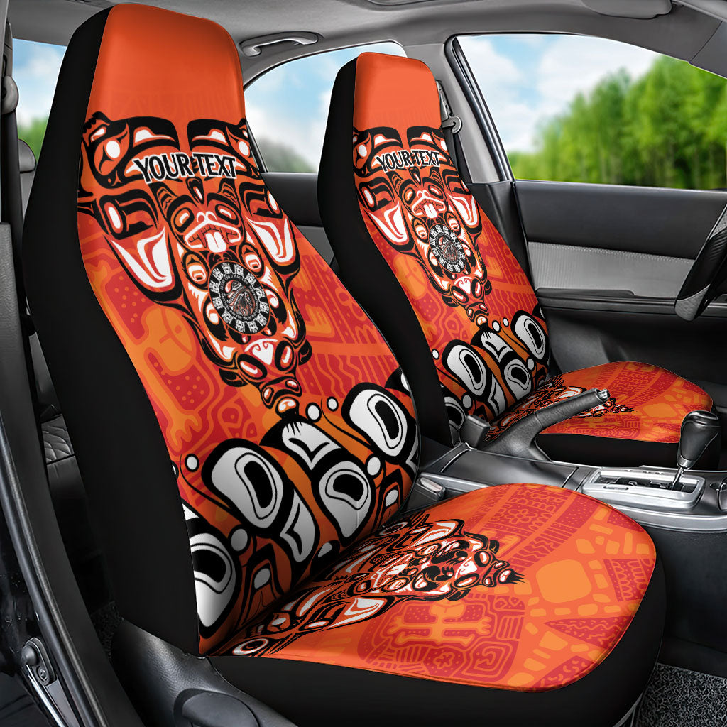 All Children Matters Support Personalized Car Seat Cover Haida Spirit Animals Indigenous Orange Day
