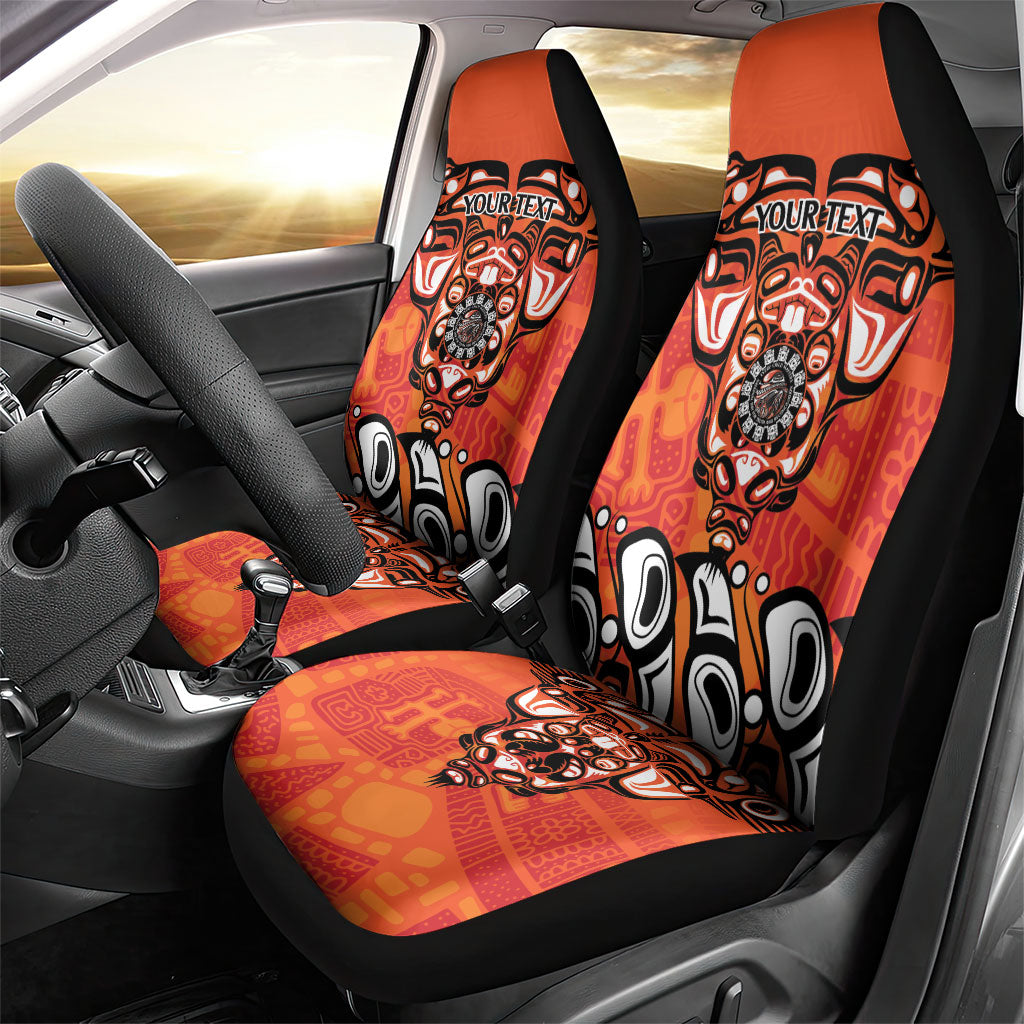 All Children Matters Support Personalized Car Seat Cover Haida Spirit Animals Indigenous Orange Day