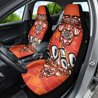 All Children Matters Support Personalized Car Seat Cover Haida Spirit Animals Indigenous Orange Day