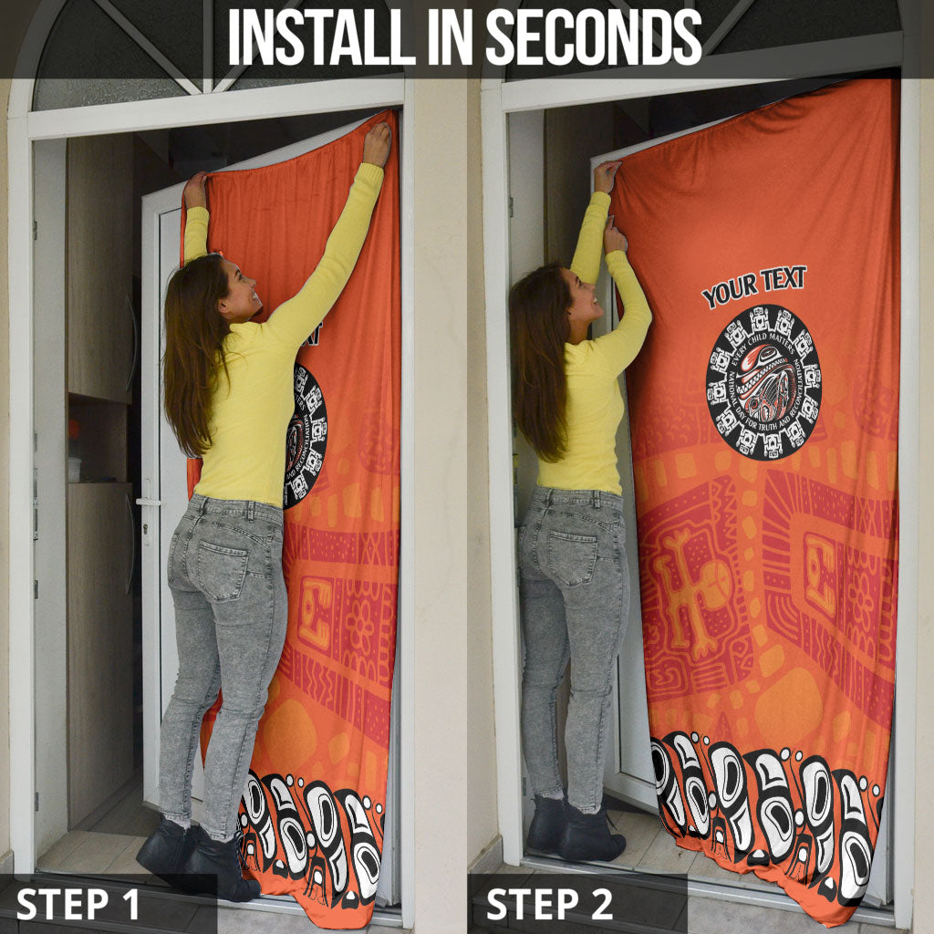 All Children Matters Support Personalized Door Cover Haida Spirit Animals Indigenous Orange Day