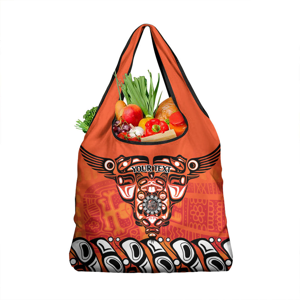 All Children Matters Support Personalized Grocery Bag Haida Spirit Animals Indigenous Orange Day
