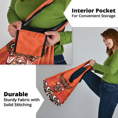 All Children Matters Support Personalized Grocery Bag Haida Spirit Animals Indigenous Orange Day