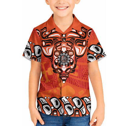 All Children Matters Support Personalized Hawaiian Shirt Haida Spirit Animals Indigenous Orange Day