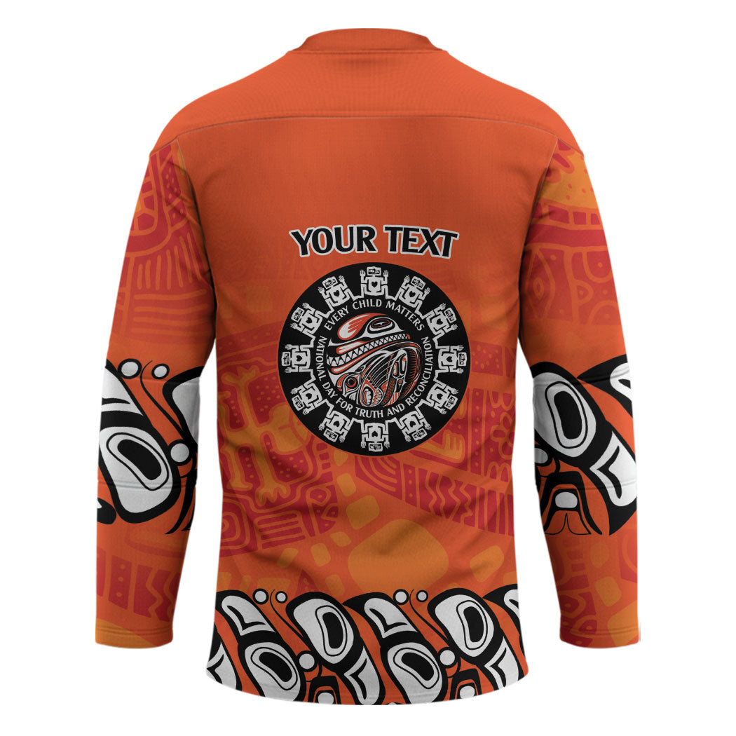 All Children Matters Support Personalized Hockey Jersey Haida Spirit Animals Indigenous Orange Day