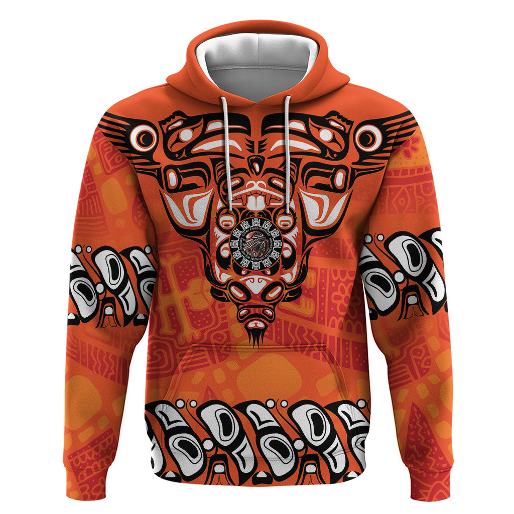 All Children Matters Support Personalized Hoodie Haida Spirit Animals Indigenous Orange Day