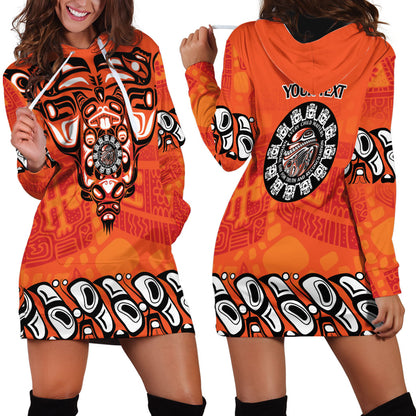 All Children Matters Support Personalized Hoodie Dress Haida Spirit Animals Indigenous Orange Day