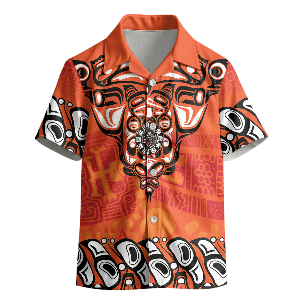 All Children Matters Support Personalized Kid Hawaiian Shirt Haida Spirit Animals Indigenous Orange Day