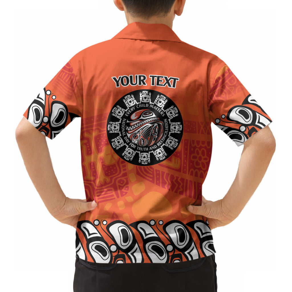 All Children Matters Support Personalized Kid Hawaiian Shirt Haida Spirit Animals Indigenous Orange Day