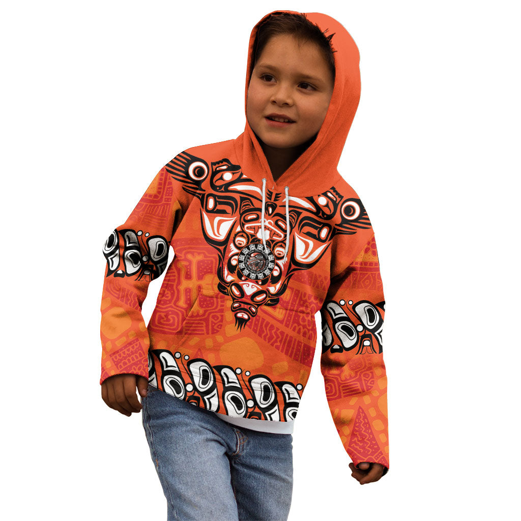 All Children Matters Support Personalized Kid Hoodie Haida Spirit Animals Indigenous Orange Day