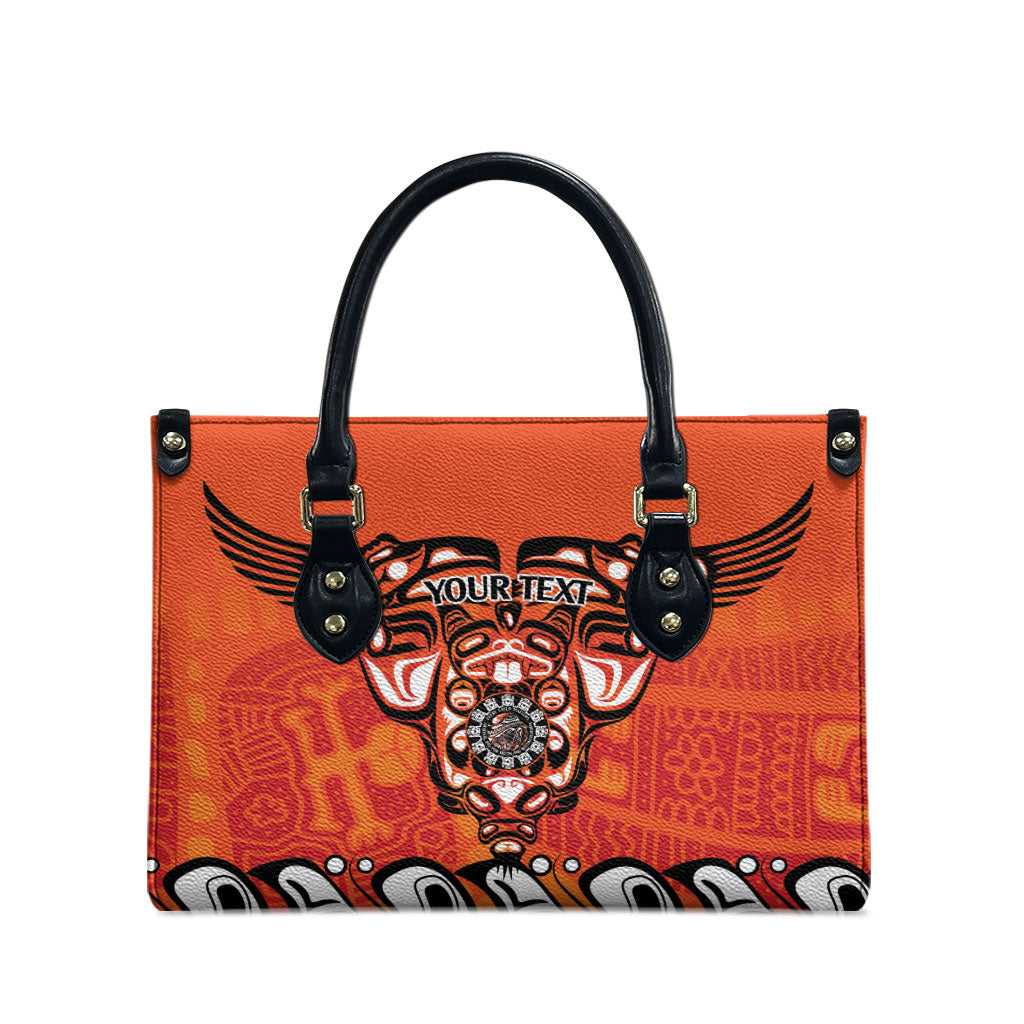 All Children Matters Support Personalized Leather Bag Haida Spirit Animals Indigenous Orange Day