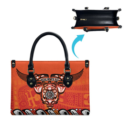 All Children Matters Support Personalized Leather Bag Haida Spirit Animals Indigenous Orange Day