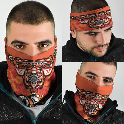 All Children Matters Support Personalized Neck Gaiter Haida Spirit Animals Indigenous Orange Day