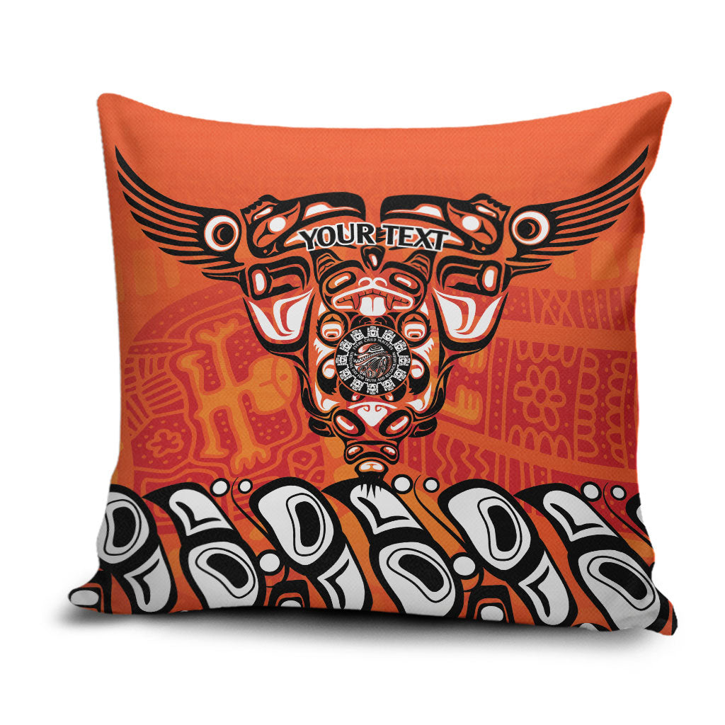 All Children Matters Support Personalized Pillow Cover Haida Spirit Animals Indigenous Orange Day