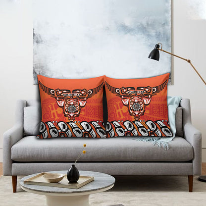All Children Matters Support Personalized Pillow Cover Haida Spirit Animals Indigenous Orange Day