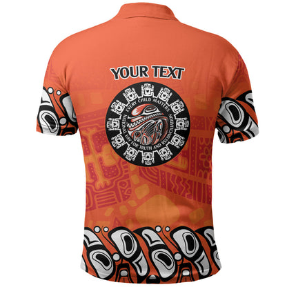 All Children Matters Support Personalized Polo Shirt Haida Spirit Animals Indigenous Orange Day