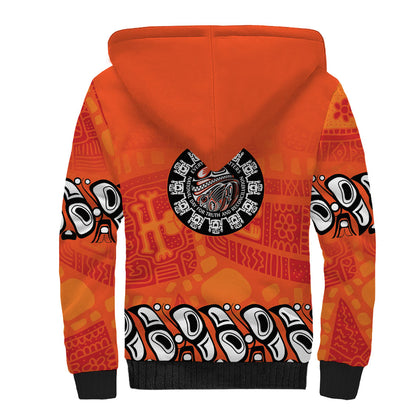 All Children Matters Support Personalized Sherpa Hoodie Haida Spirit Animals Indigenous Orange Day