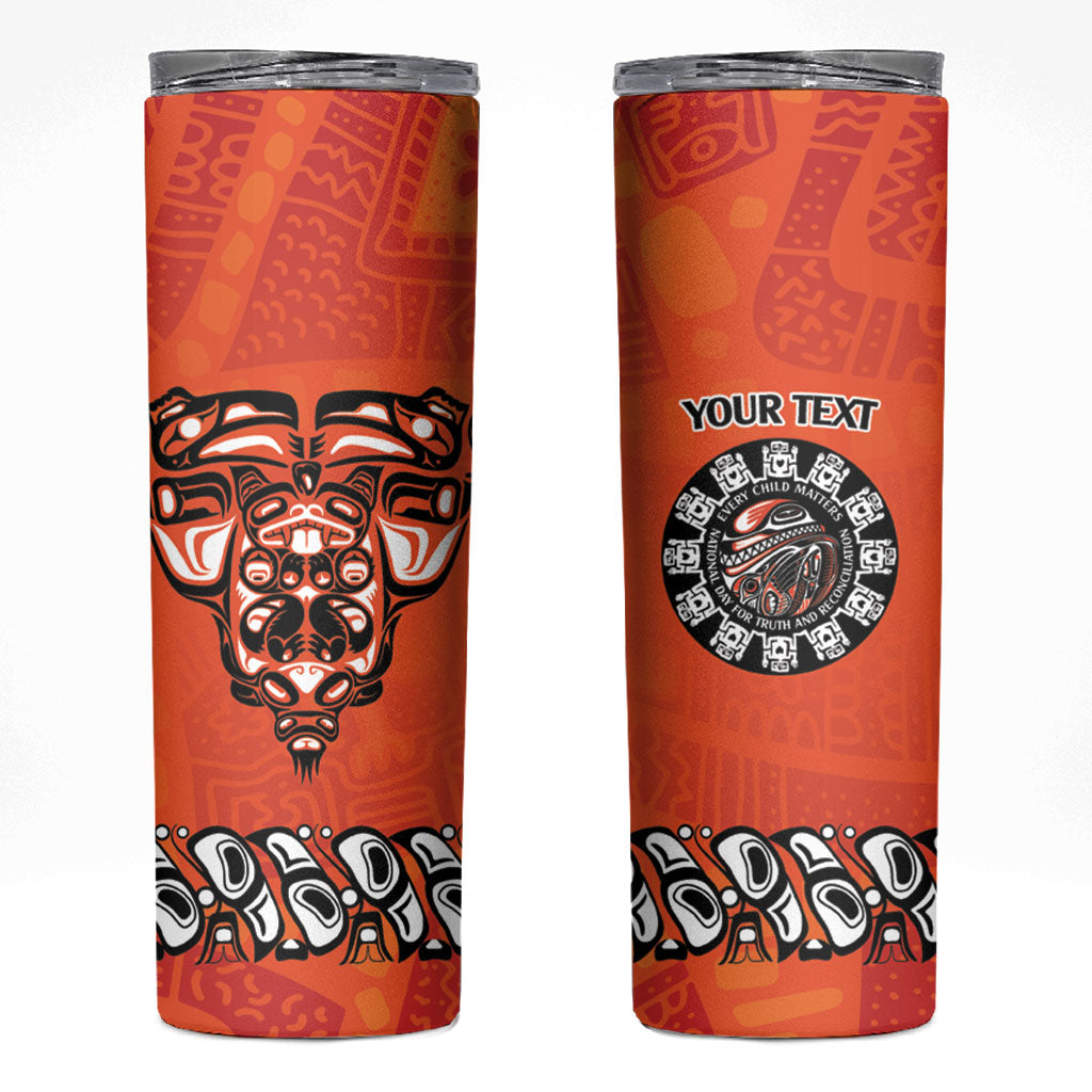 All Children Matters Support Personalized Skinny Tumbler Haida Spirit Animals Indigenous Orange Day