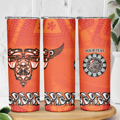 All Children Matters Support Personalized Skinny Tumbler Haida Spirit Animals Indigenous Orange Day