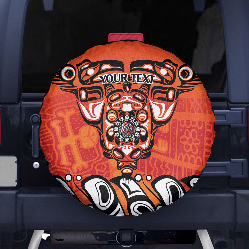 All Children Matters Support Personalized Spare Tire Cover Haida Spirit Animals Indigenous Orange Day