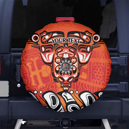All Children Matters Support Personalized Spare Tire Cover Haida Spirit Animals Indigenous Orange Day