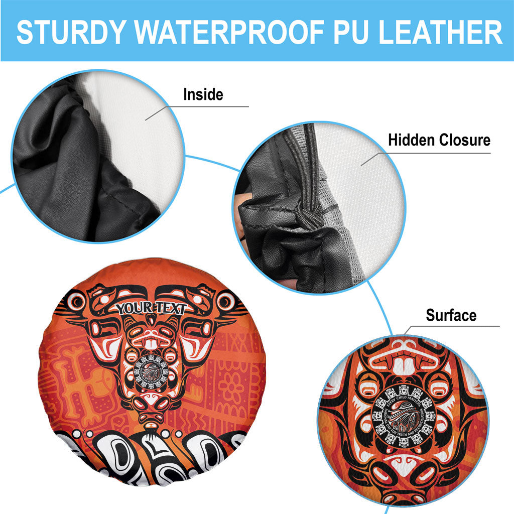 All Children Matters Support Personalized Spare Tire Cover Haida Spirit Animals Indigenous Orange Day