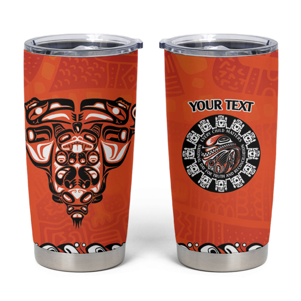 All Children Matters Support Personalized Tumbler Cup Haida Spirit Animals Indigenous Orange Day