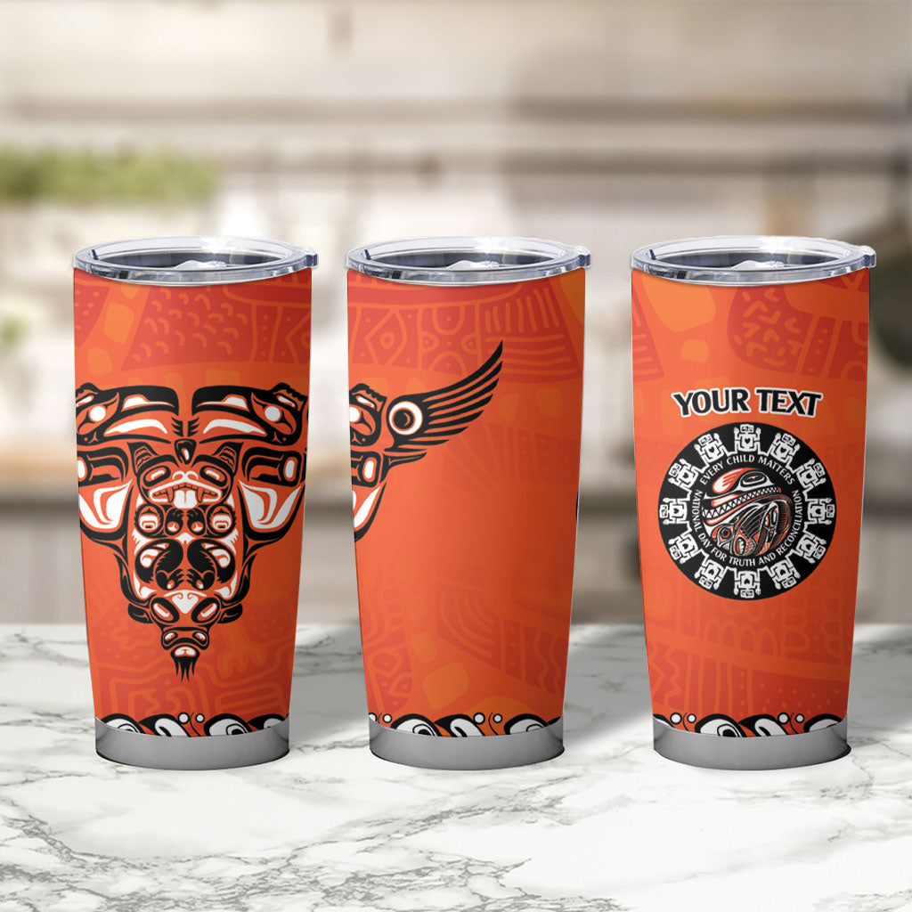 All Children Matters Support Personalized Tumbler Cup Haida Spirit Animals Indigenous Orange Day
