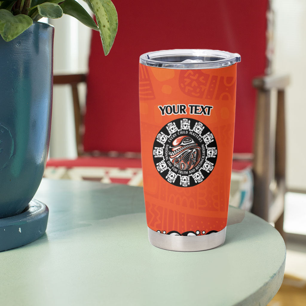 All Children Matters Support Personalized Tumbler Cup Haida Spirit Animals Indigenous Orange Day