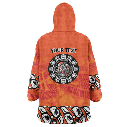 All Children Matters Support Personalized Wearable Blanket Hoodie Haida Spirit Animals Indigenous Orange Day