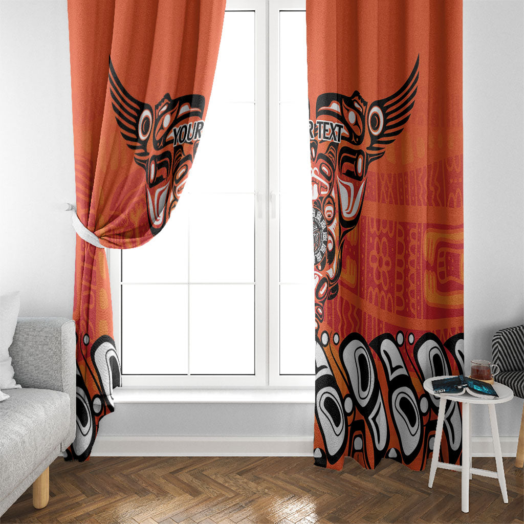 All Children Matters Support Personalized Window Curtain Haida Spirit Animals Indigenous Orange Day