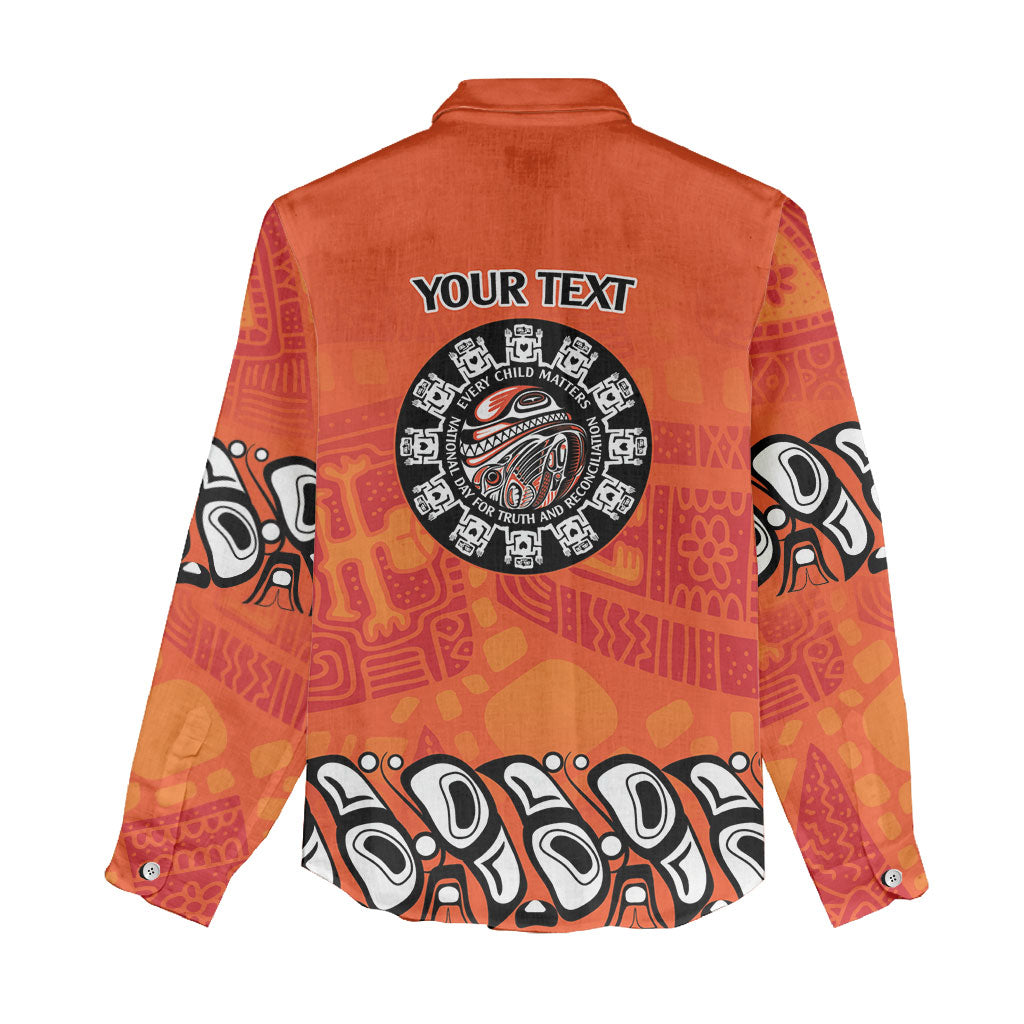 All Children Matters Support Personalized Women Casual Shirt Haida Spirit Animals Indigenous Orange Day