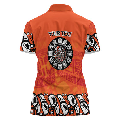All Children Matters Support Personalized Women Polo Shirt Haida Spirit Animals Indigenous Orange Day