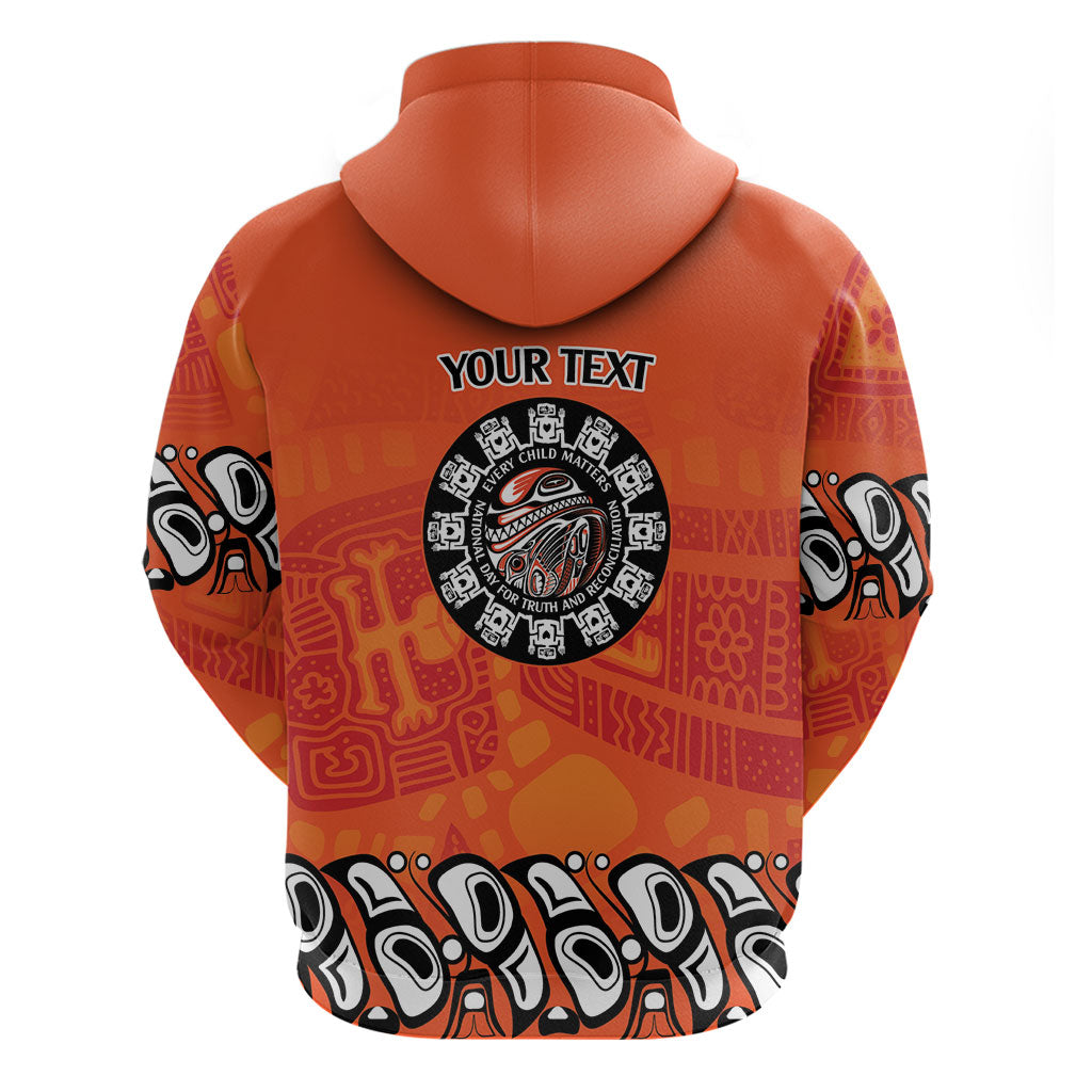 All Children Matters Support Personalized Zip Hoodie Haida Spirit Animals Indigenous Orange Day