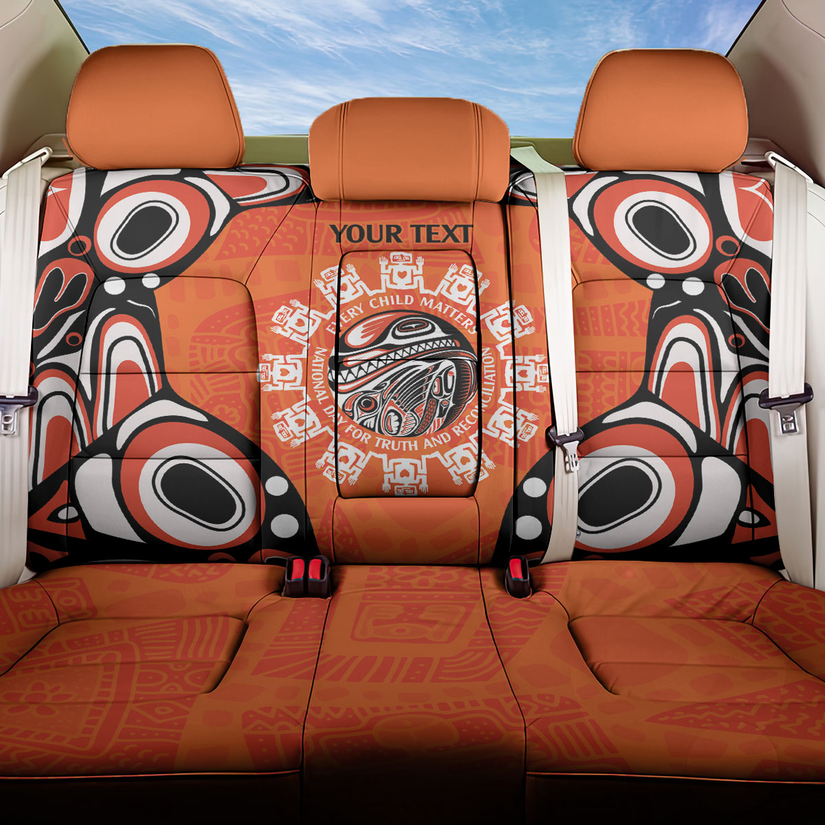 All Children Matters Support Personalized Back Car Seat Cover Kindness and Equality Indigenous Orange Day
