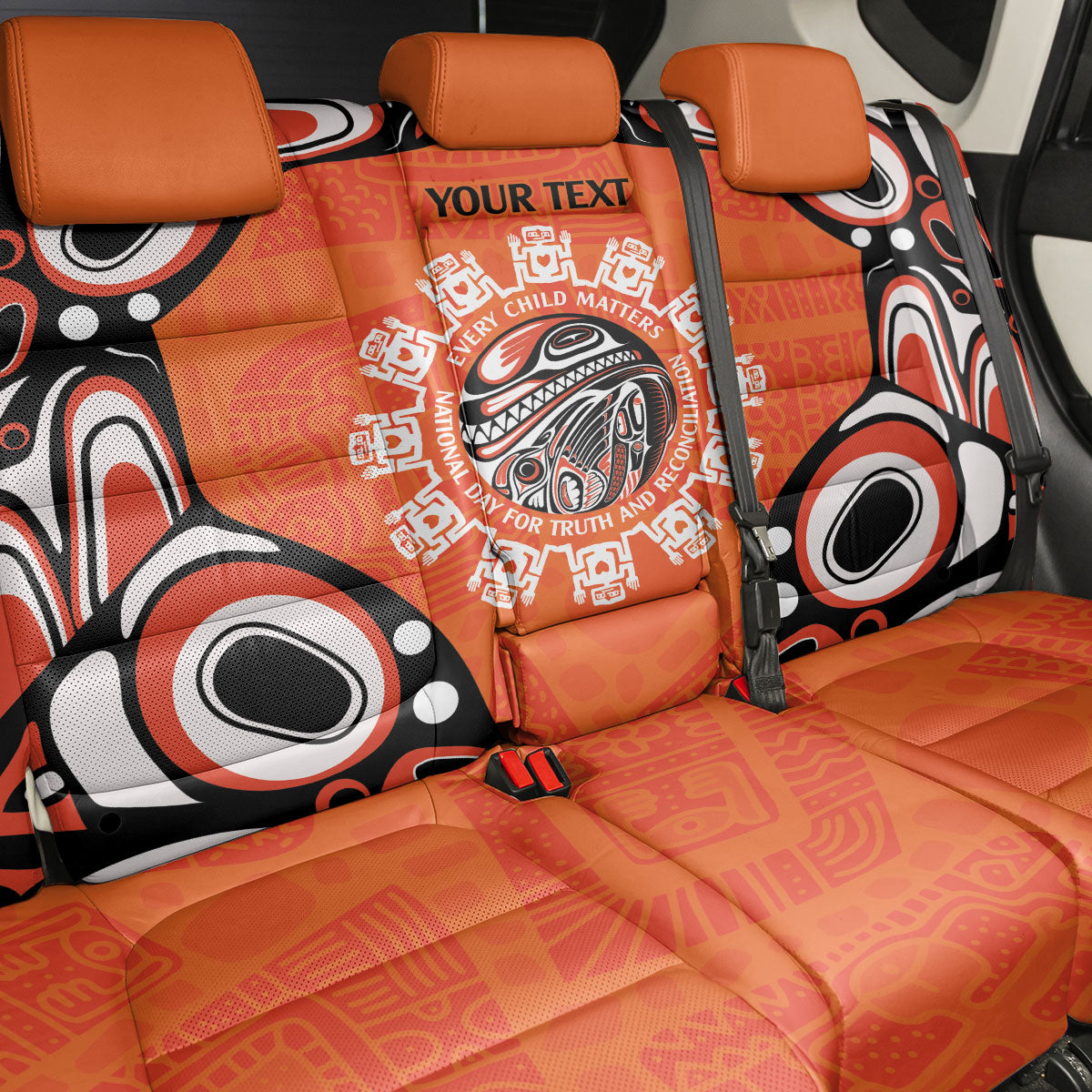 All Children Matters Support Personalized Back Car Seat Cover Kindness and Equality Indigenous Orange Day