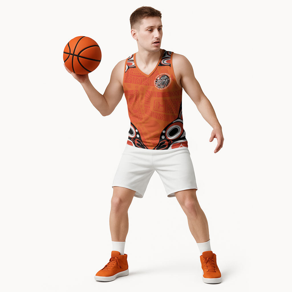 All Children Matters Support Personalized Basketball Jersey Kindness and Equality Indigenous Orange Day