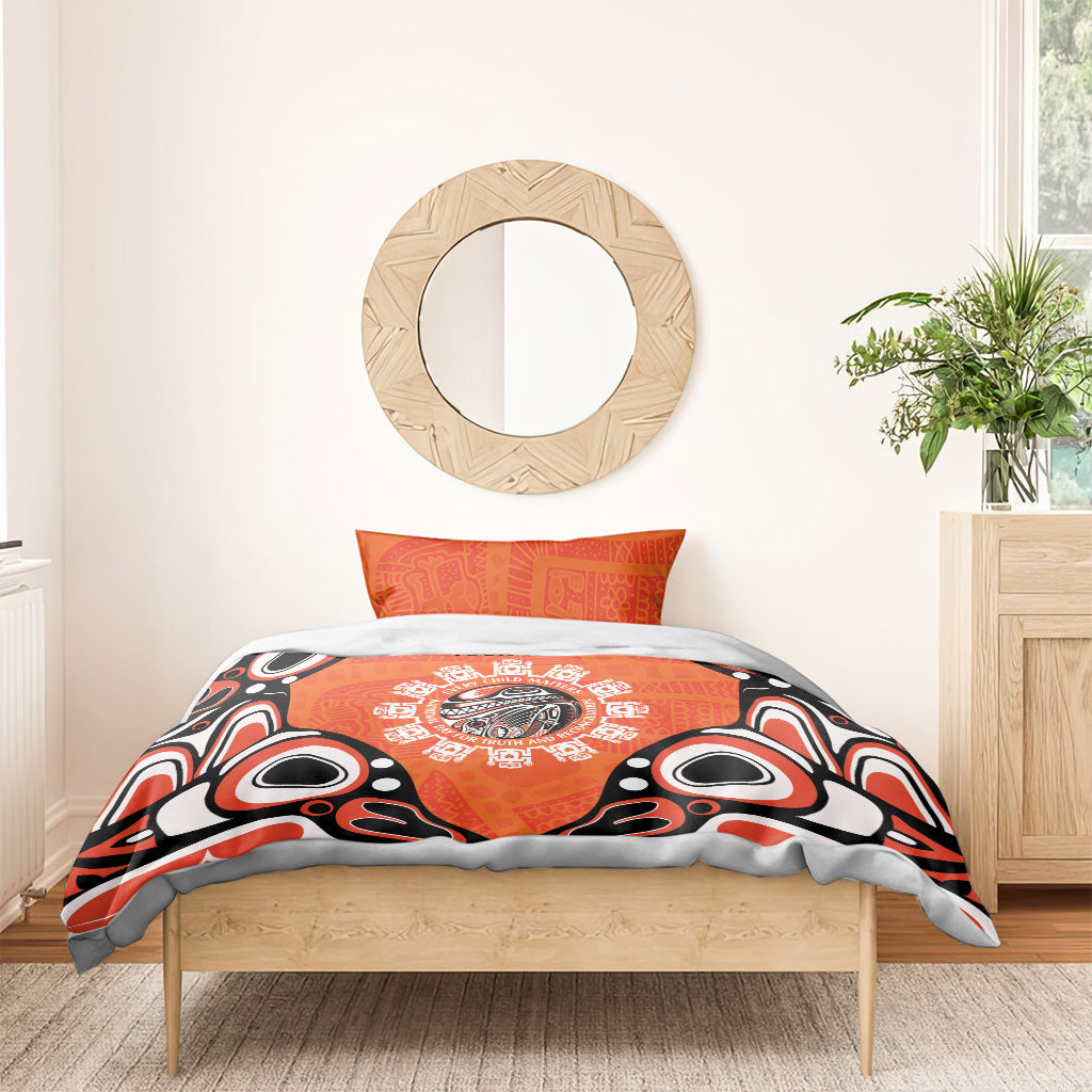 All Children Matters Support Personalized Bedding Set Kindness and Equality Indigenous Orange Day
